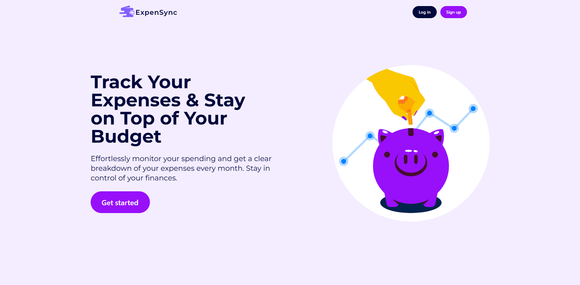 ExpenSync landing page